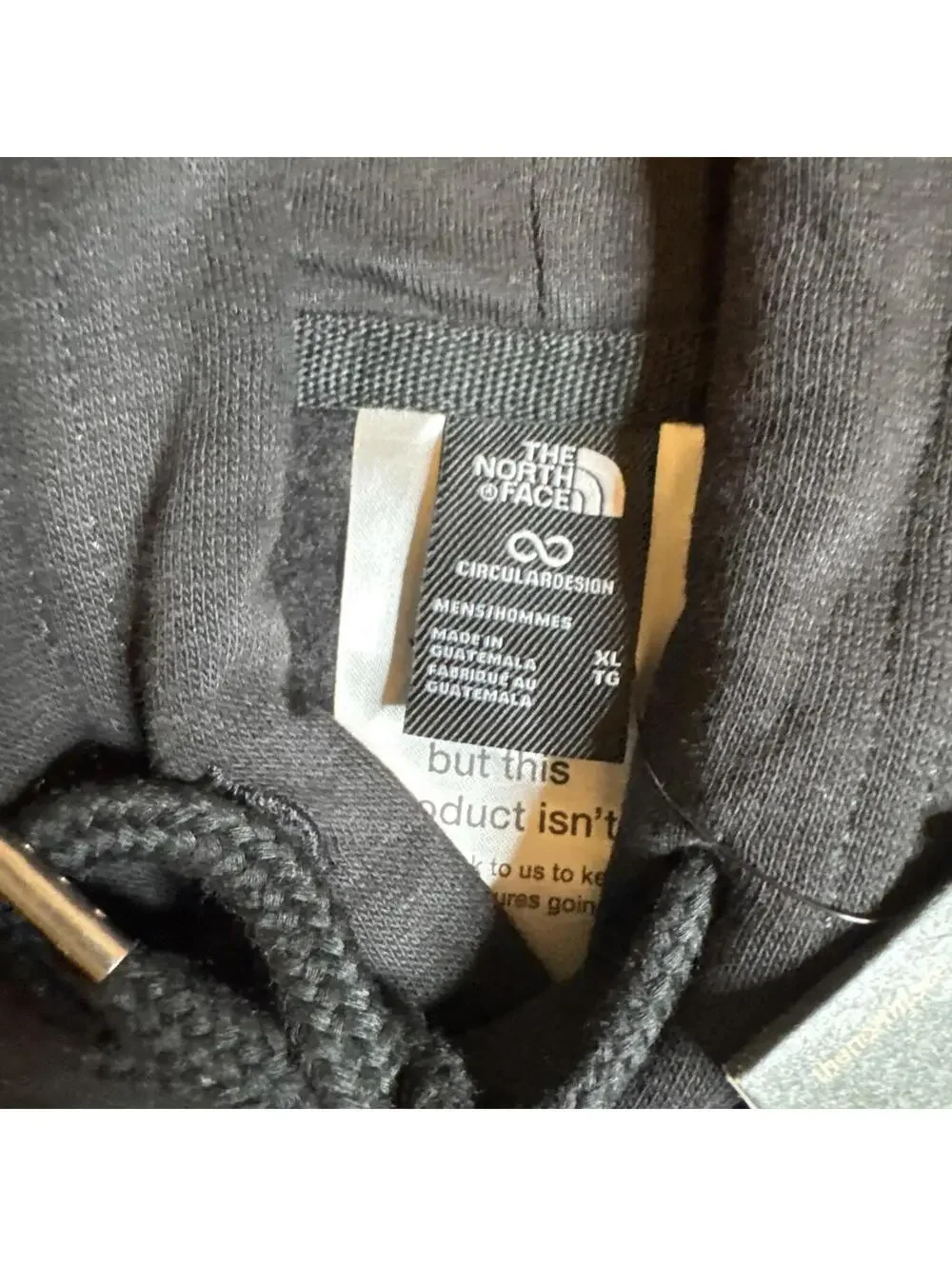 The North Face Graphic Logo Hooded Fleece Pullover Sweatshirt Black XL